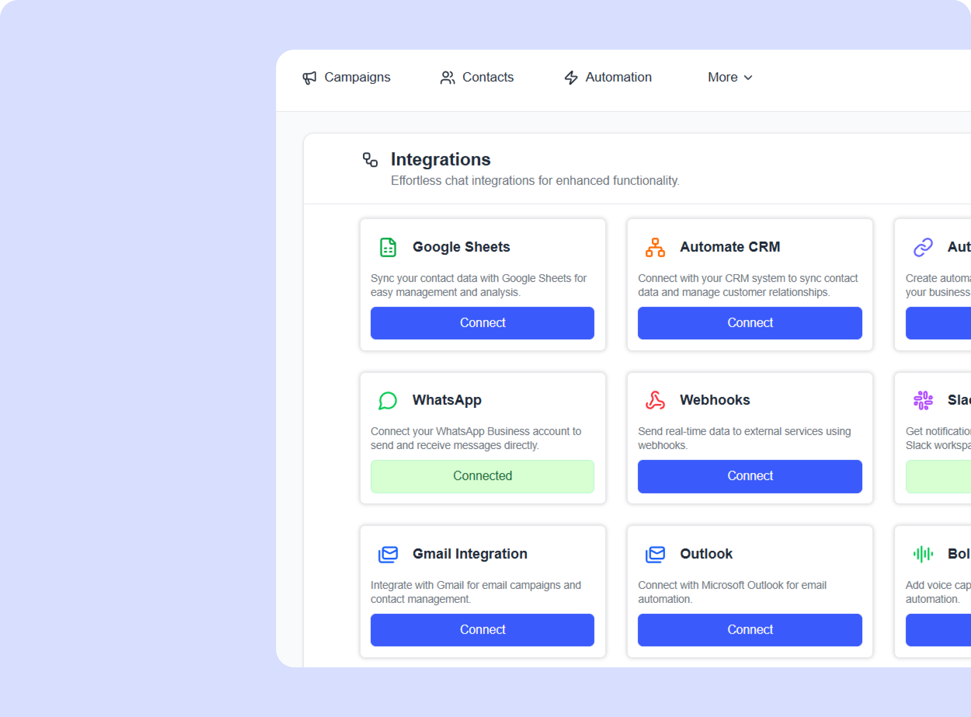 Integrations with Automate Apps and others
